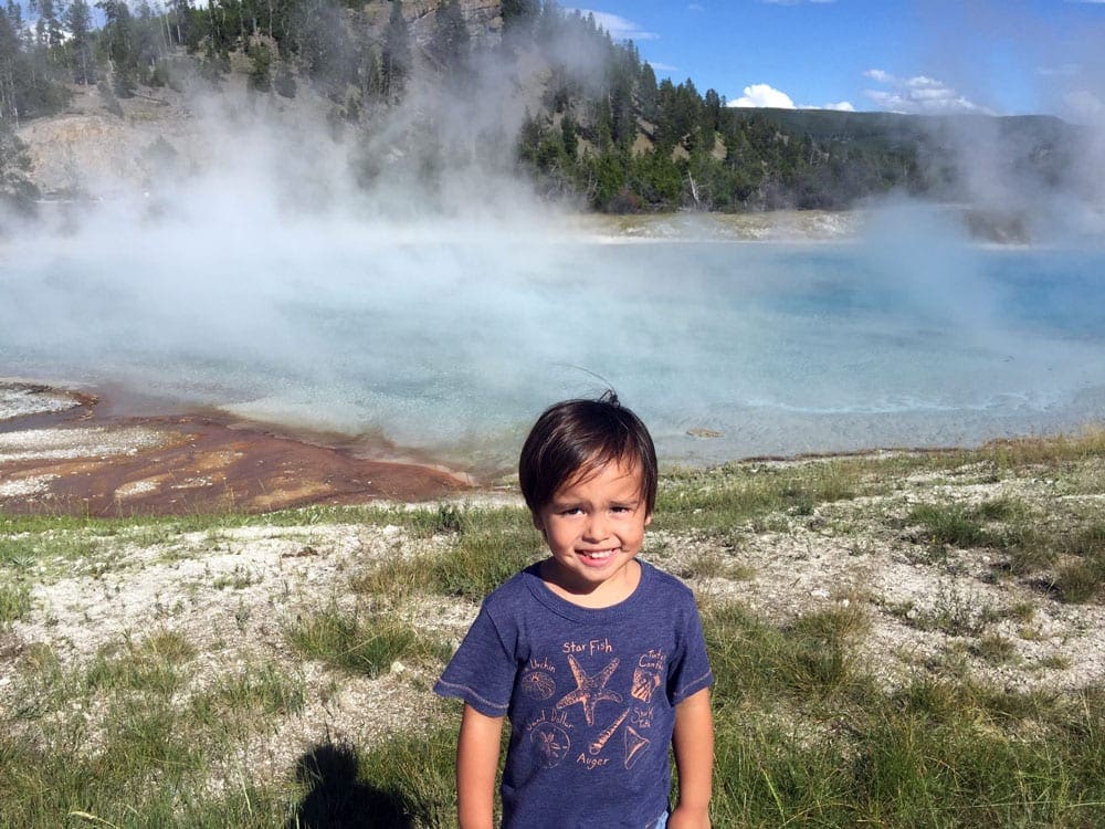 Little boy at Grand Tetons, one of the best national parks for families.