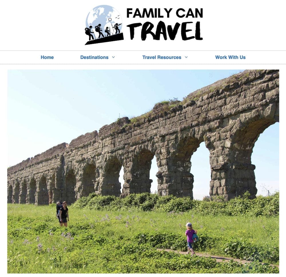 Screen grab of Family Can Travel - best kid-friendly Rome itineraries