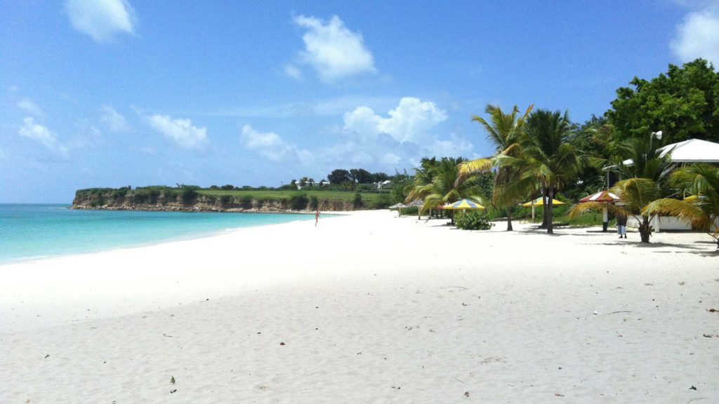 Fort James Beach near St. John's In Antigua, one of the best places to visit on a 5-day Antigua itinerary for families. 