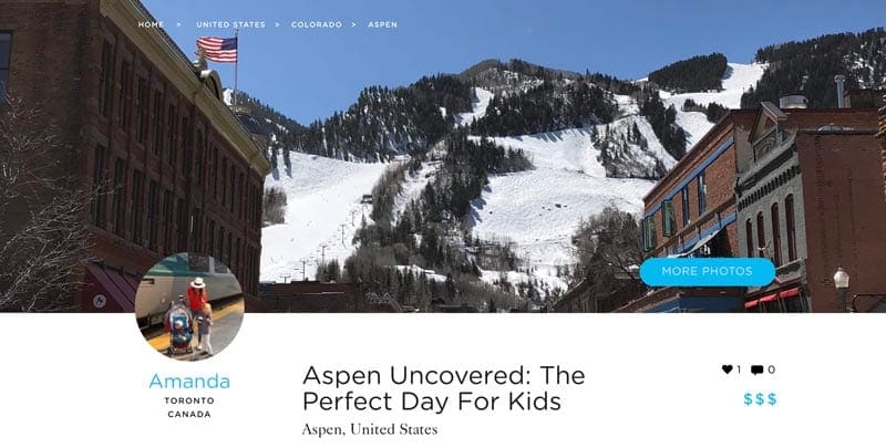 Aspen mountain with kids