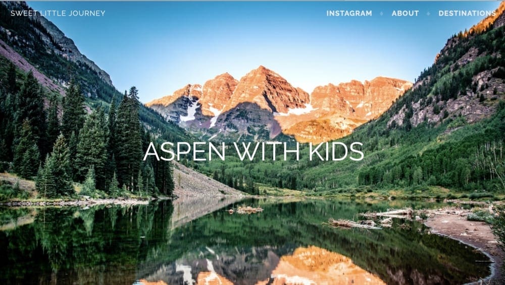 The main image for Sweet Little Journey's Aspen with Kids blog.