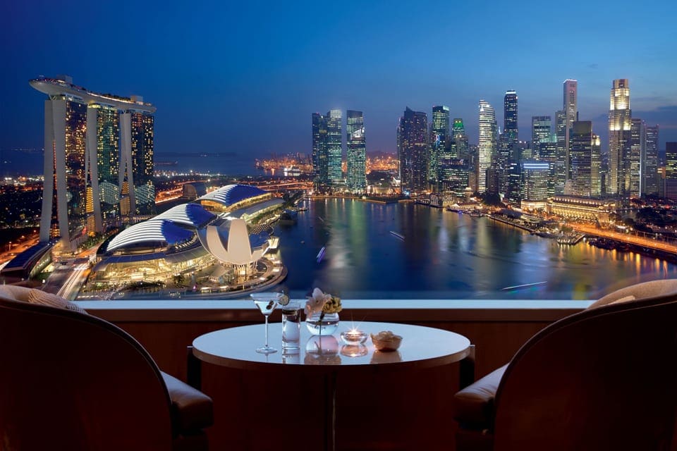 A view of Singapore from the terrace of The Ritz-Carlton, Millenia Singapore.