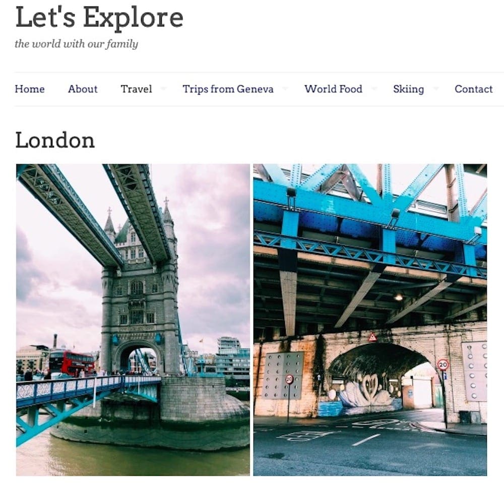 Screengrab from Let's Explore's blog on London.