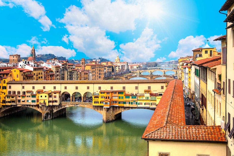 A view of the Arno River and Ponte Vecchio from Monsignor della Casa Country Resort Spa