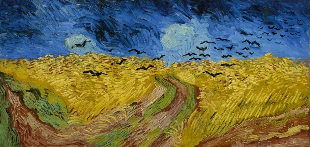 Vincent Van Gogh's painting Wheatfield with Crows. 