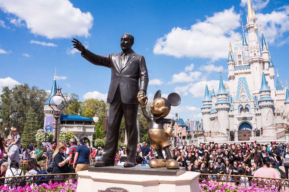 Disney World statue crowd
