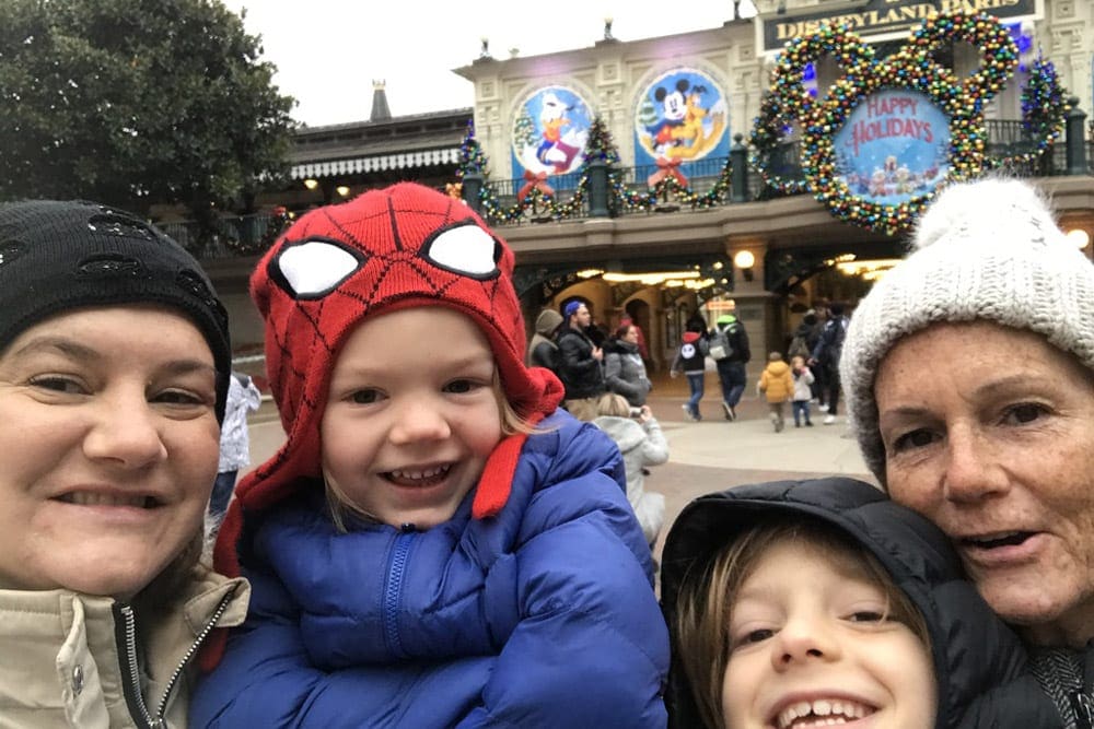 mom, grandma and kids in Disney Paris
