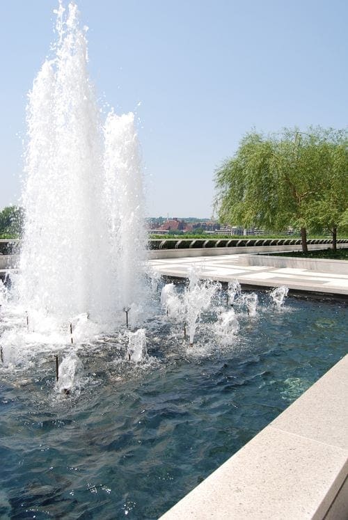 Outdoor promenate at the Kennedy Center in Washington D.C.