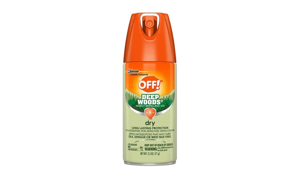 Aerosel spray bottle of Off! Deep Woods insect repellent.
