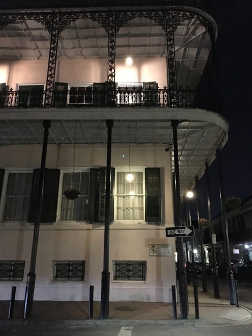 A haunted hotel on the stop of one of New Orlean's Ghost Tours.