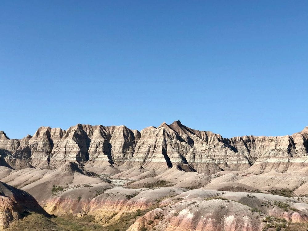 A sweeping view of the Badlands National Park.