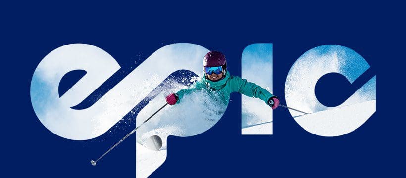 The Epic Pass Program logo with a skier coming through the text.