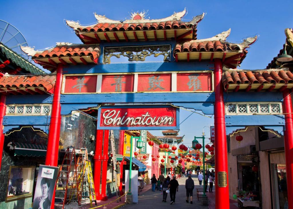 The arched entrance to China Town in LA.