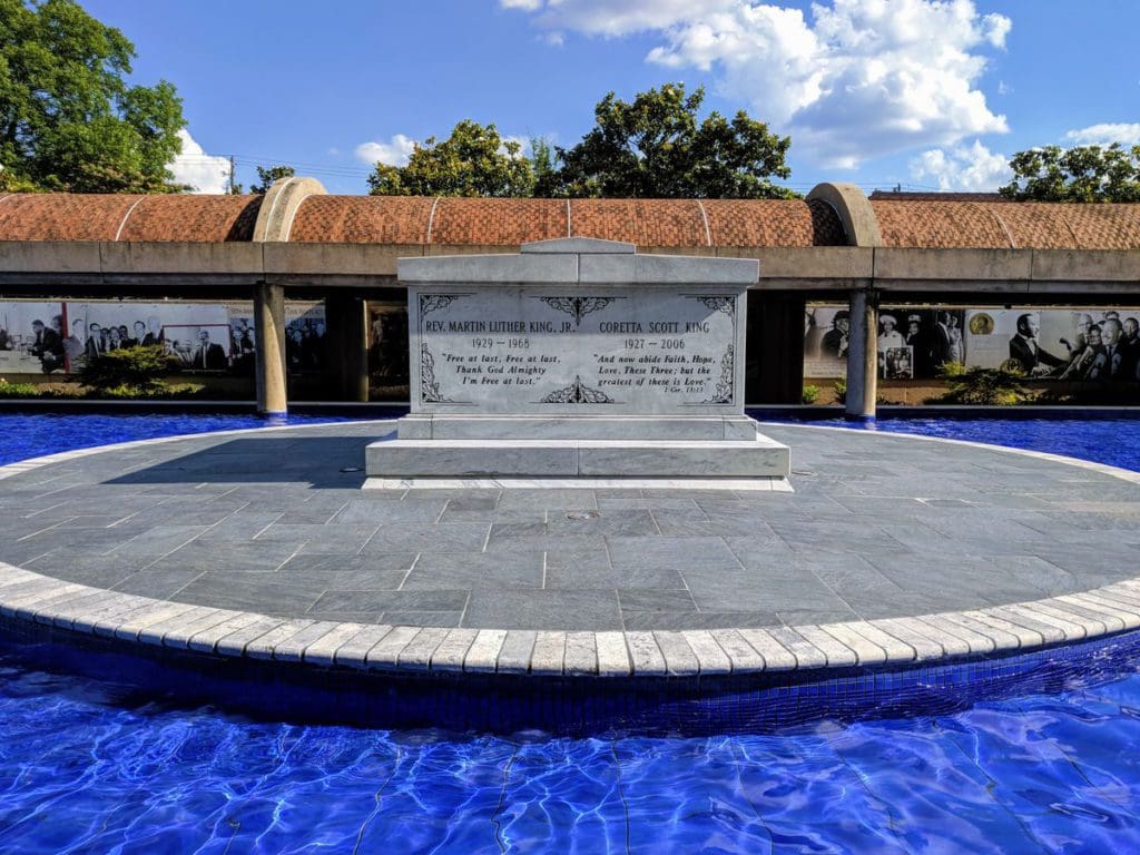 The tombs of Martin Luther King Jr. and Coretta Scott King at the MLK National Historic Park in Atlanta.