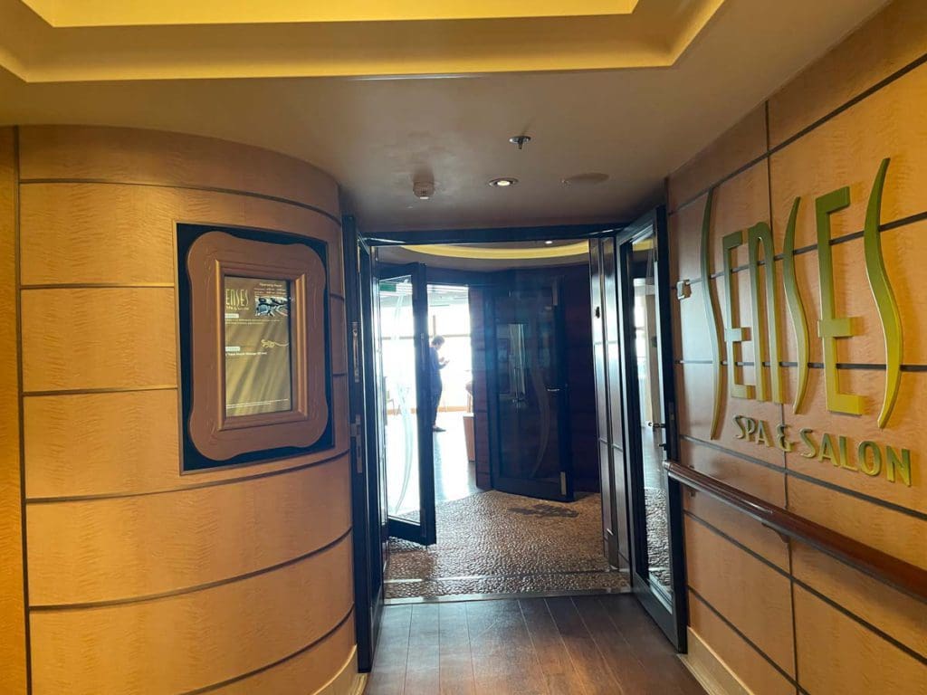The entrance to an adult-only restaurant on a Disney cruise ship.