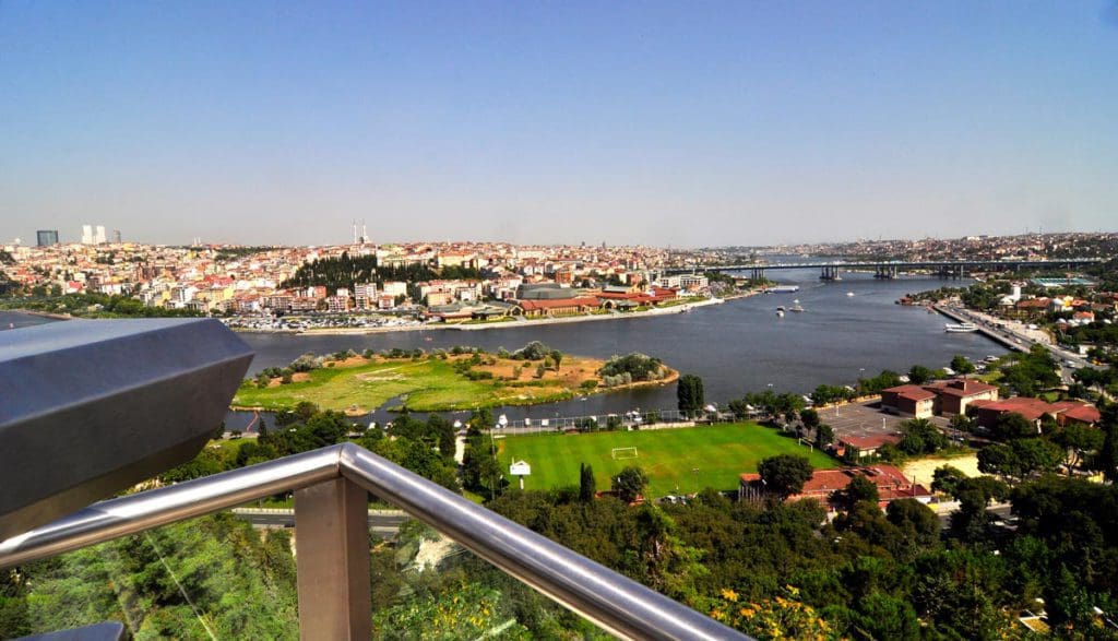 View of Istanbul and the Golden Horn from the top of Pierre Loti Hill.