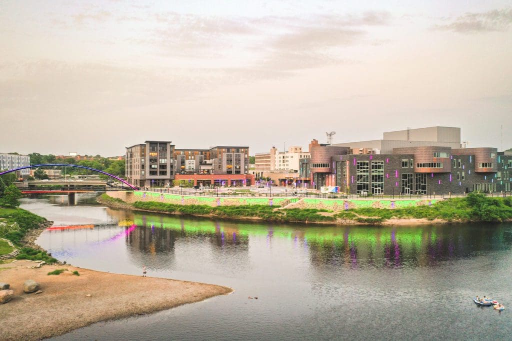 The Pablo Center at the Confluence sit across the river in Eau Claire.