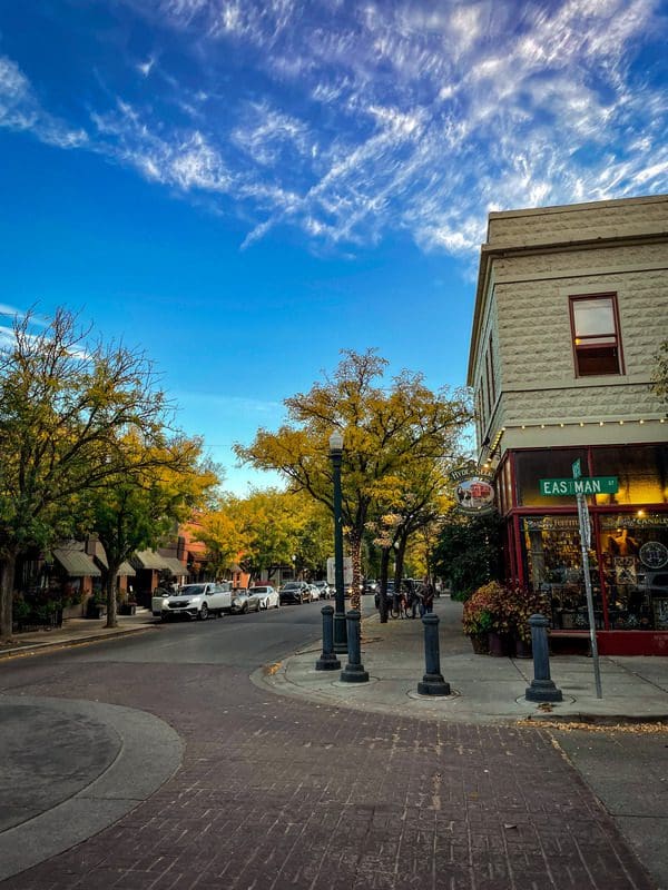 A street view of the historic Hyde Park neighborhood in Boise, Idaho.