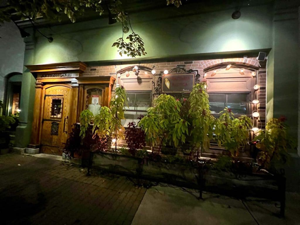 The entrance to Trattoria Rustica, a restaurant in downtown Pittsfield.