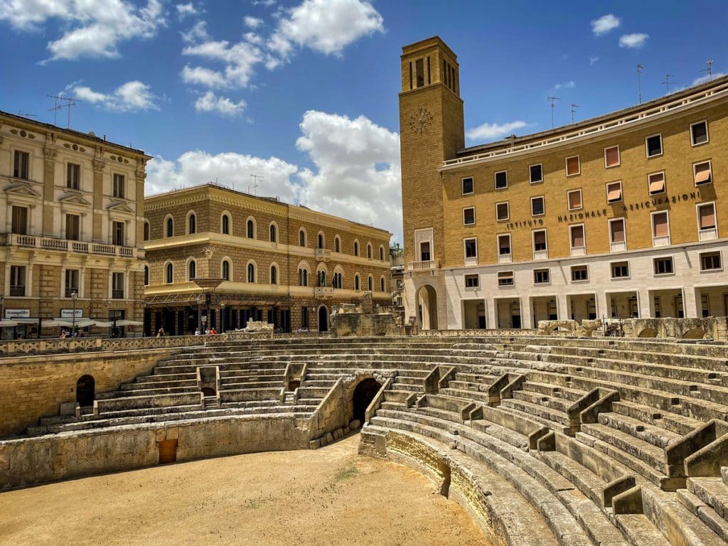 The ancient amphitheater uncovered in Lecce.