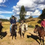family horse back riding in Peru