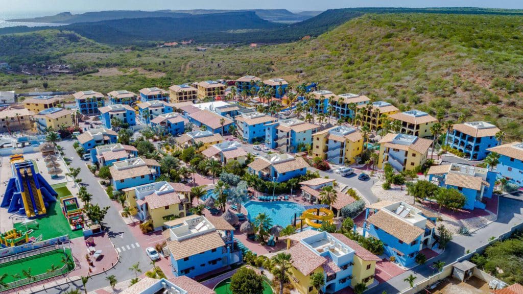 An aerial view of the sprawling Kunuku Aqua Resort Curacao - Trademark by Wyndham.