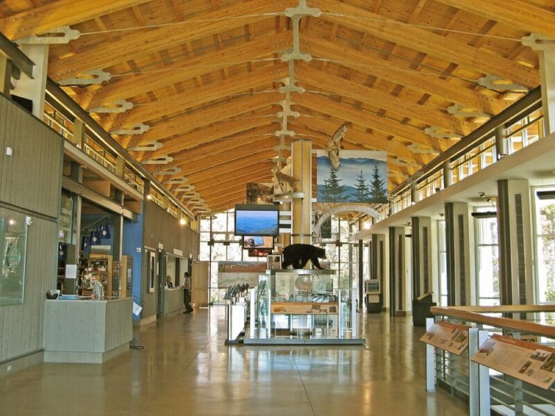 Inside the Visitor Center for the Blue Ridge Parkway.