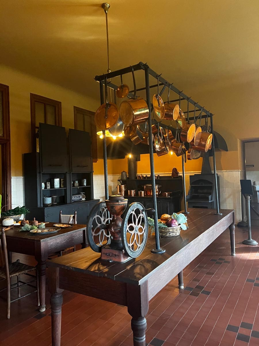 Inside the historic kitchen at the Biltmore Estate, a must stop on any Asheville family vacation itinerary.