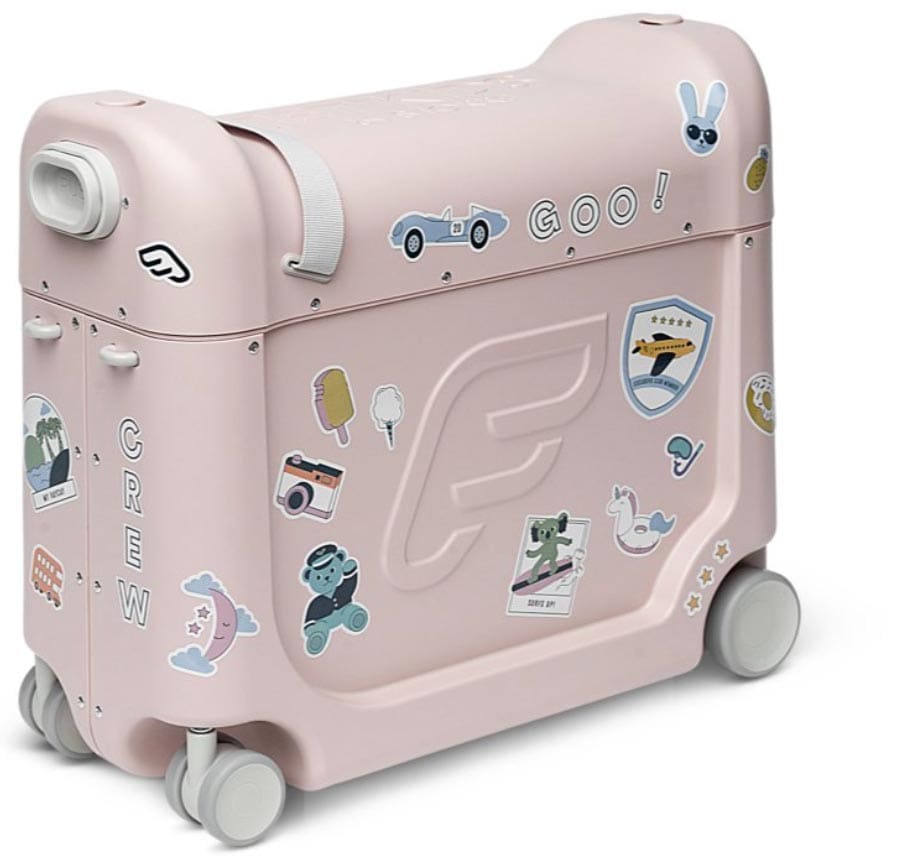Product shot of a pink Jet Kids by Stokke Bedbox.