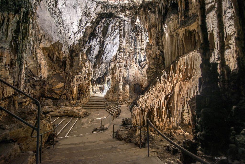 Inside the caves at Cuevas de Artà.