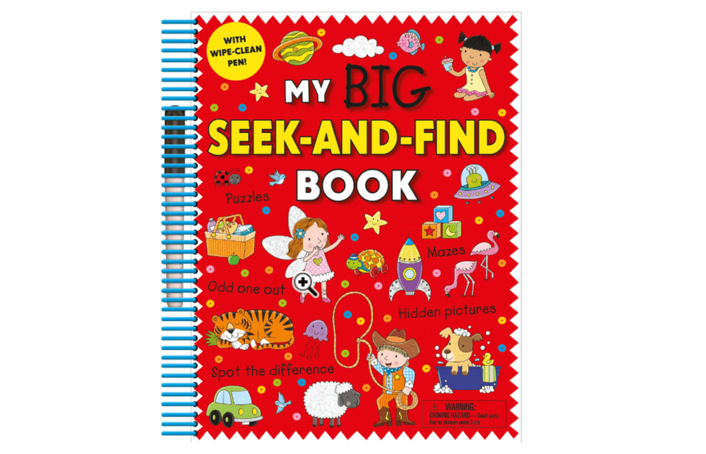 The front cover of the children's book, My Big Seek-and-Find Book, one of the best travel toys for young kids.