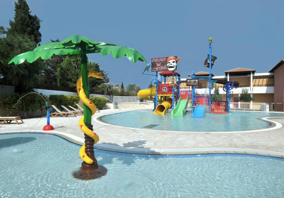 The pirate-themed kids' pool at Atlantica Aeneas Resort.