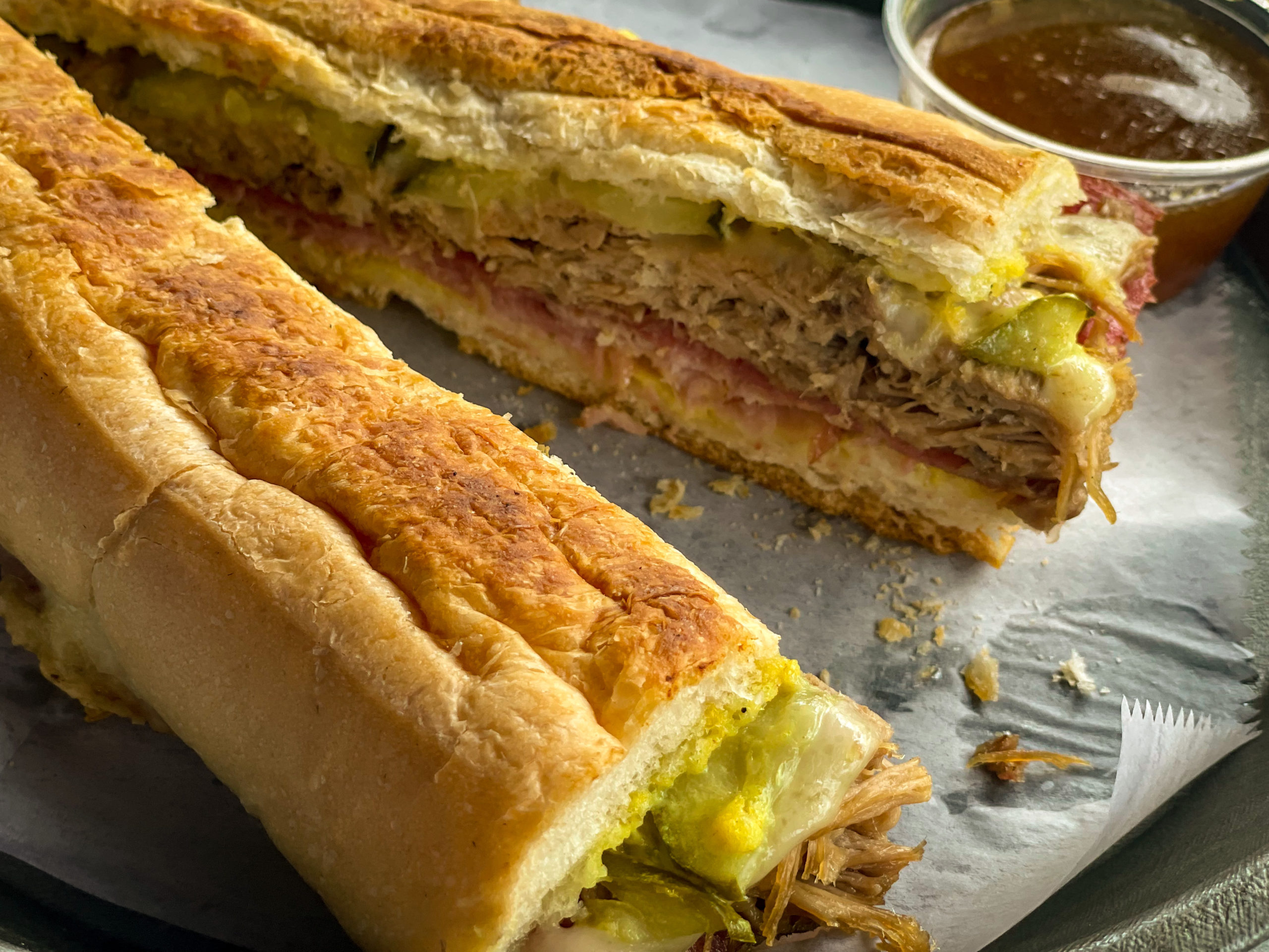 A Cuban sandwich prepared for lunch at The Stone Soup Company in Ybor City.