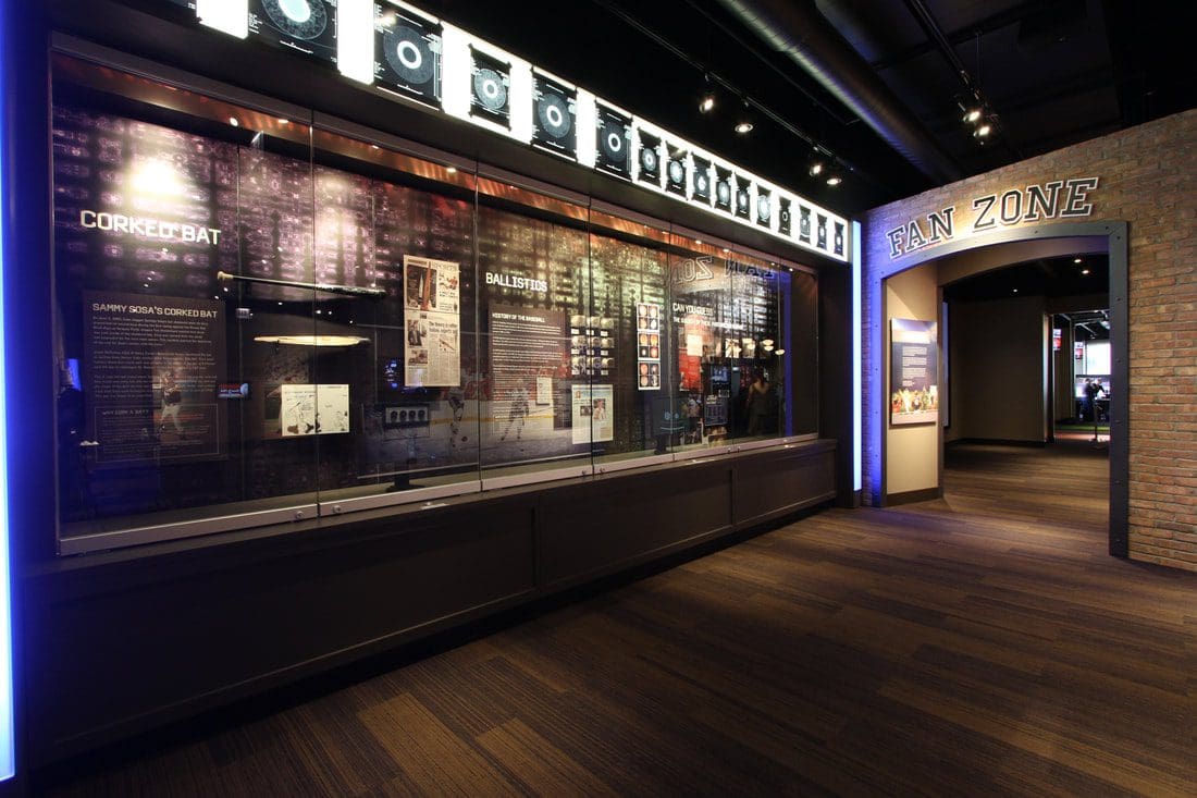One of the exhibit halls at the Chicago Sports Museum.