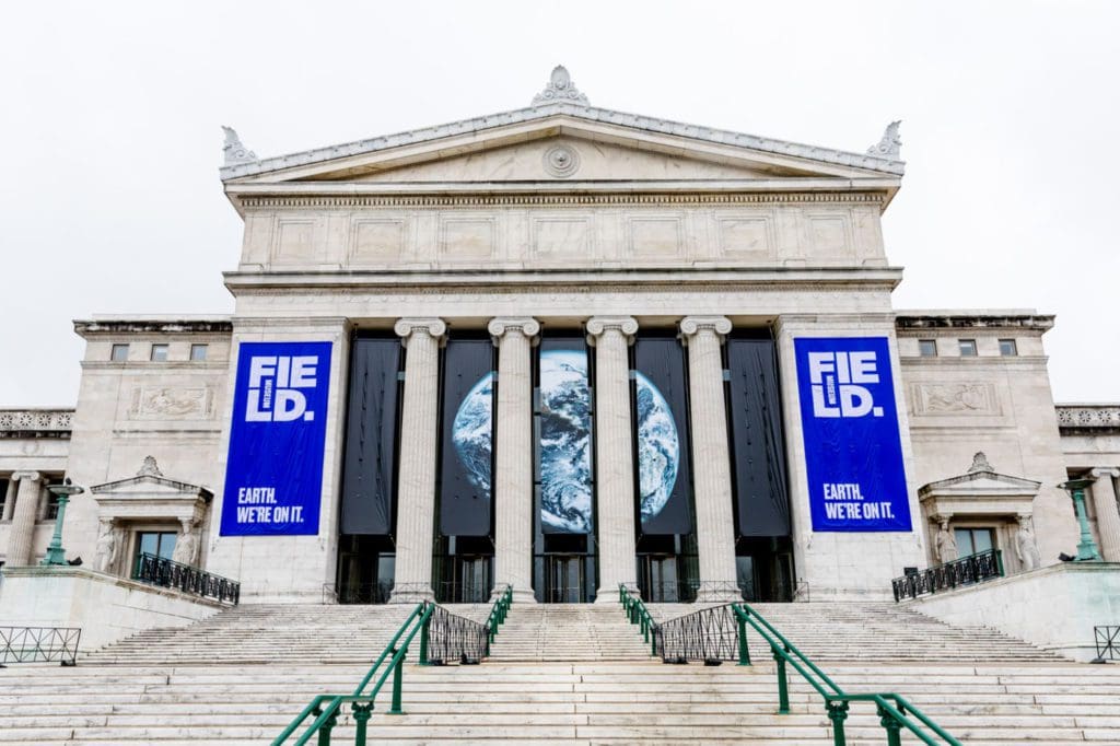 The entrance to the Field Museum.