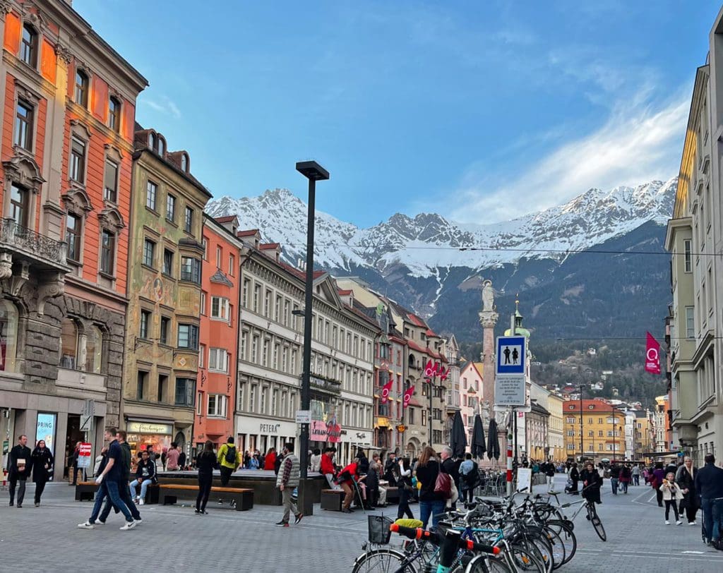 Downtown Innsbruck during the spring.