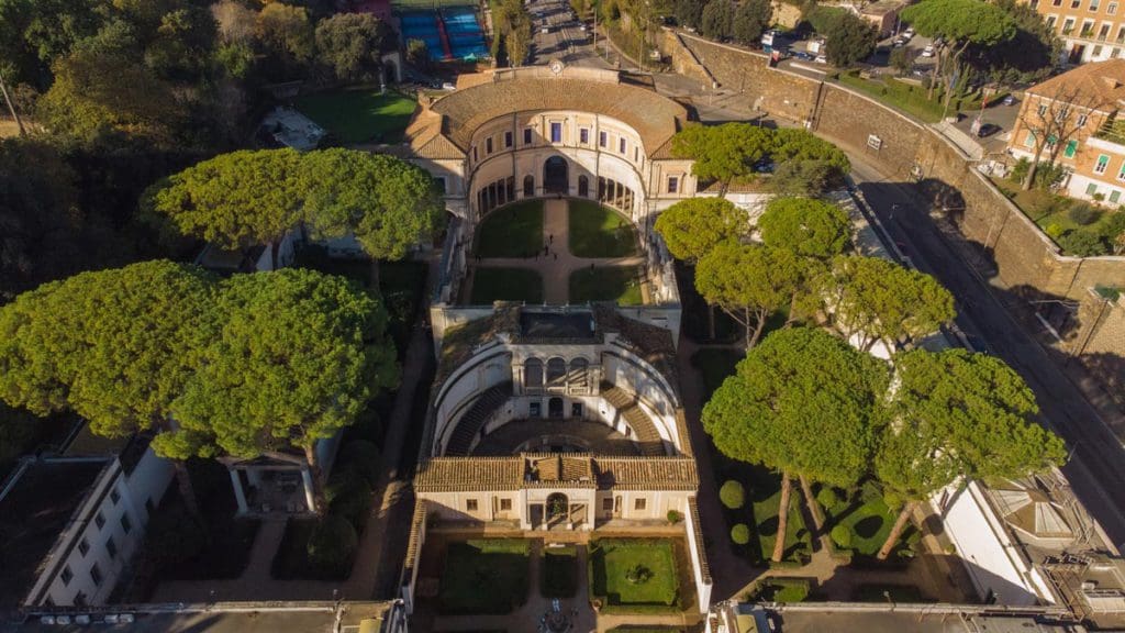 An aerial view of National Etruscan Museum of Villa Giulia, one of the best museums in Rome with kids.
