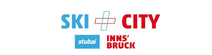 The logo for the SKI plus CITY Pass Stubai Innsbruck.