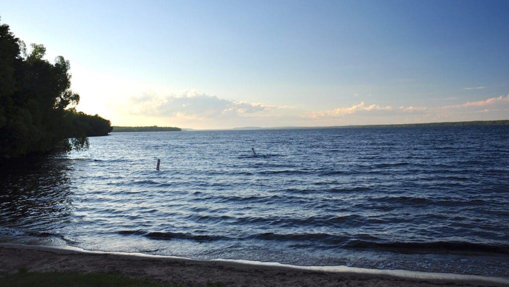 A beautiful view of the waves along Lake Gogebic.