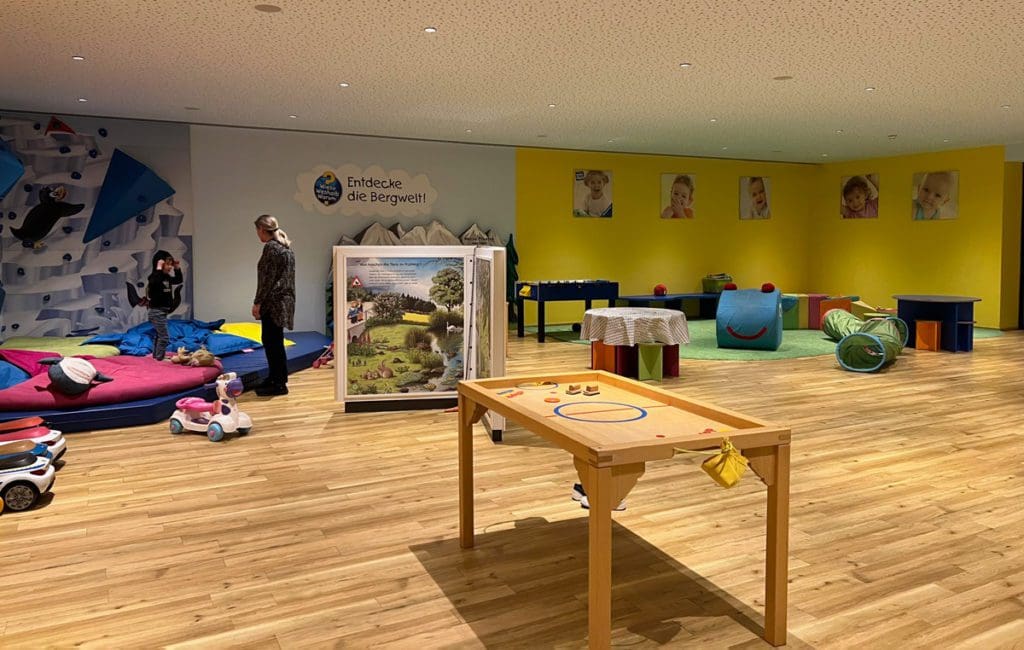 Inside the colorful kids' club at Hotel Mooshaus, just one of the many reasons why families adore Hotel Mooshaus for a family ski vacation in Austria.