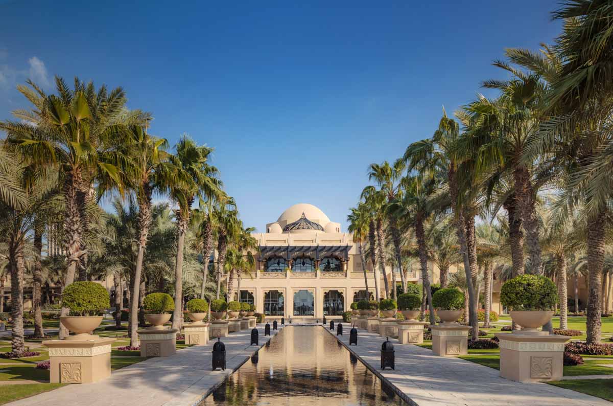 The entrance to The Palace at One&Only Royal Mirage.