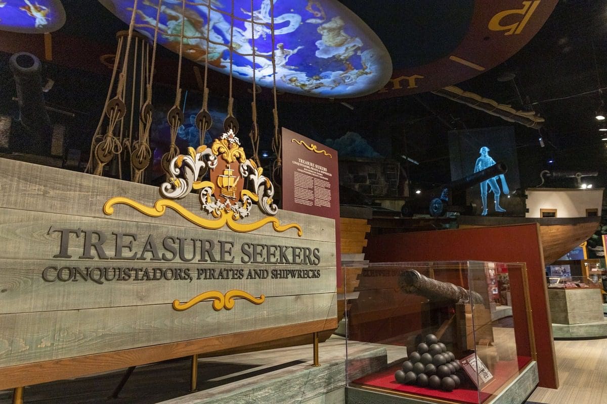 Inside the Treasure Seekers exhibit at Tampa Bay History Center, one of the best things to do in Tampa Bay with kids.