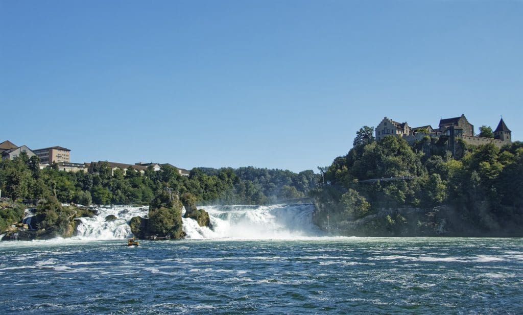 The Rhine Falls, a must stop on any Switzerland itinerary with kids.