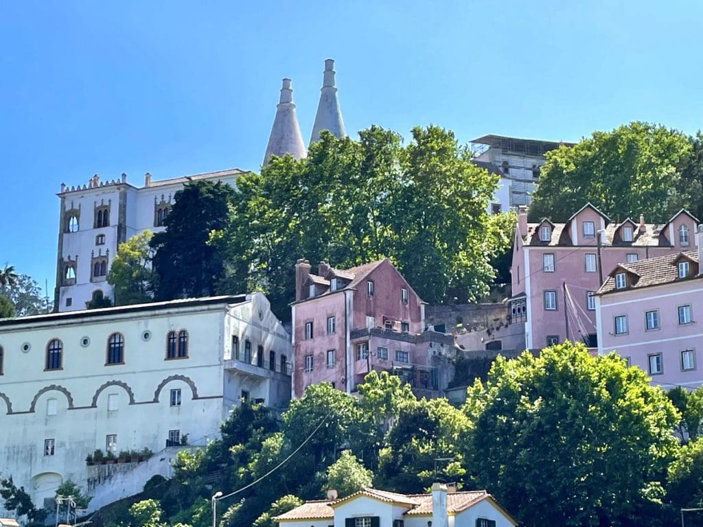 A beautiful view of historic homes in Sintra.