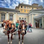 Horse Carriage in front go the Hotel Kulm St Moritz
