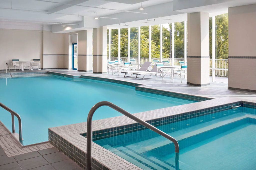 The indoor pool at Niagara Falls Marriott Fallsview Hotel & Spa.