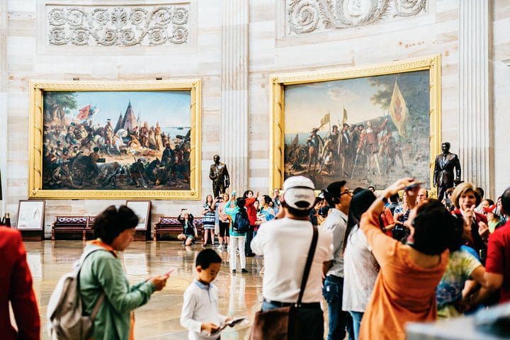 People enjoy a museum while on the Washington DC in One Day: Guided Sightseeing Tour.