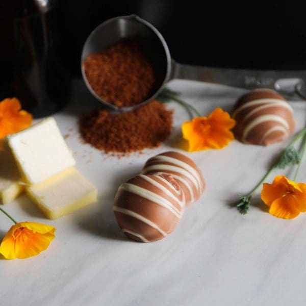 Orange-flavored chocolates from Chocolaterie Stam.