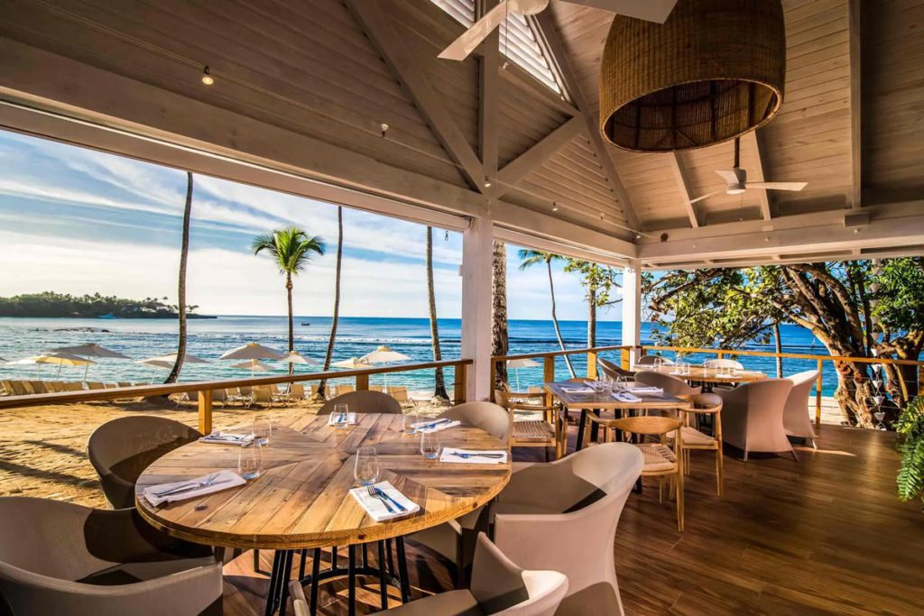 Dining with a view of the ocean at Casa de Campo Resort and Villas.