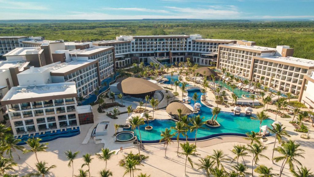 An aerial view of the Hyatt Ziva Cap Cana, one of the best resorts in the Dominican Republic for families.
